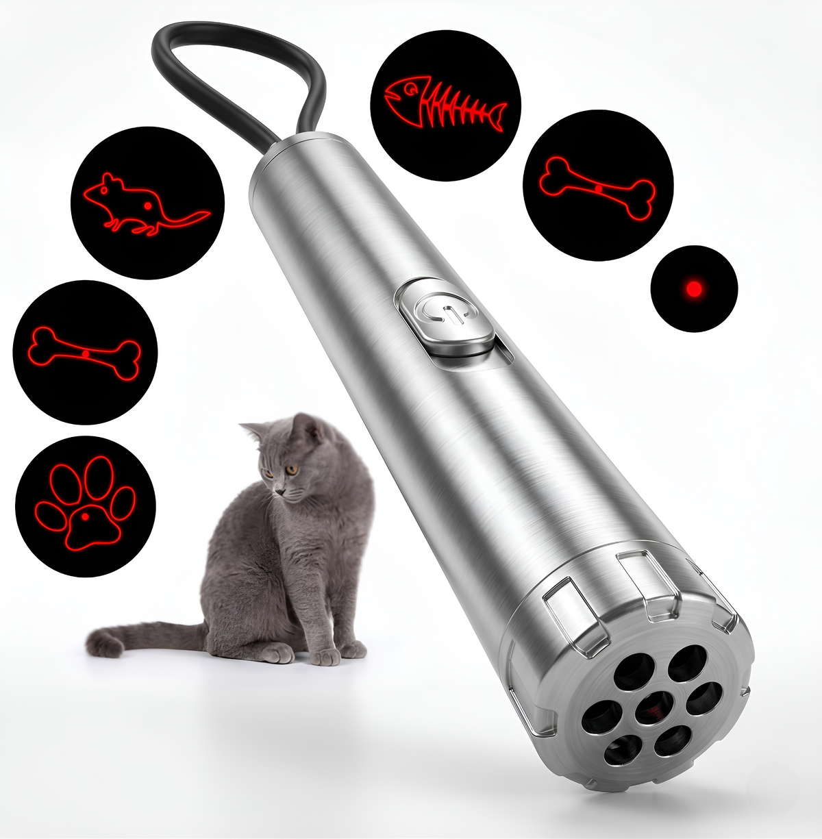 Laser interattivo per gatti PixeRay con 5 ologrammi PixePet