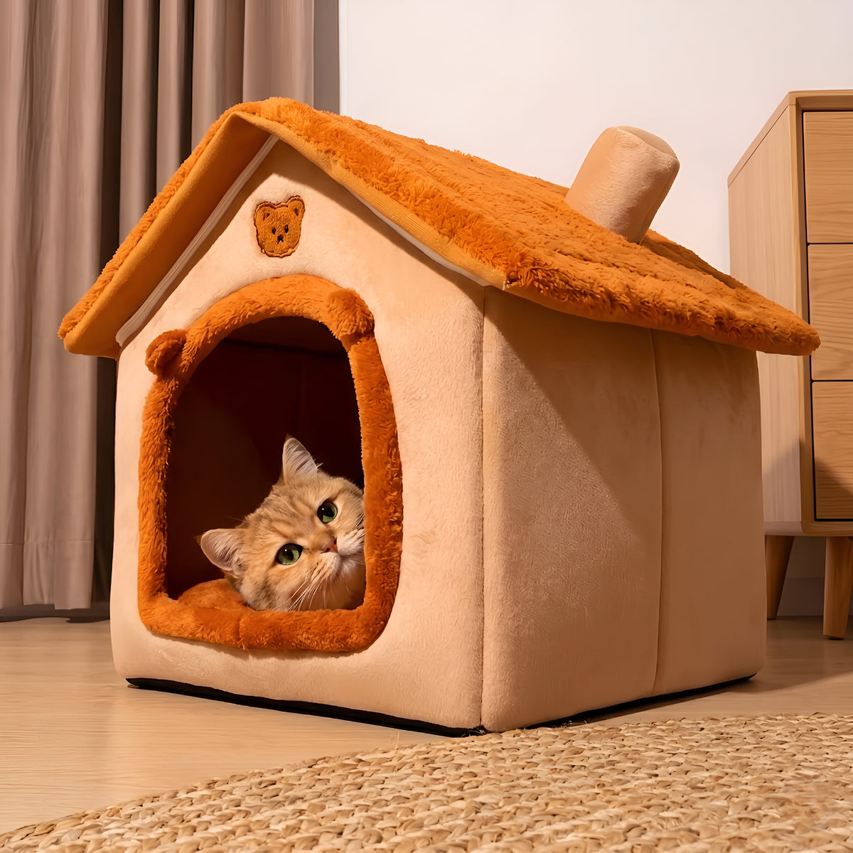Cuccia tana chiusa per cani piccoli e gatti PixeHaven PixePet